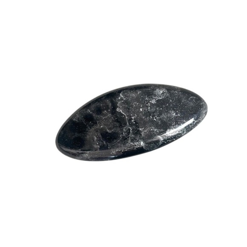 Vintage Black Silver Flecked‎ Galaxy 
Oval Hair Clip Barrette Accessory